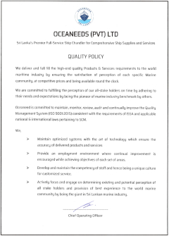 Oceaneeds Quality Policy